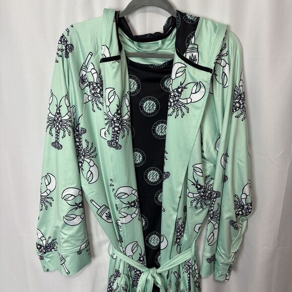 Plover Men’s Hooded Robe Surf-Changing One Size Long New England Lobster Green - Picture 2 of 11